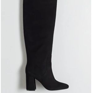 & Other Stories Knee High Black Suede Boots, 39/9